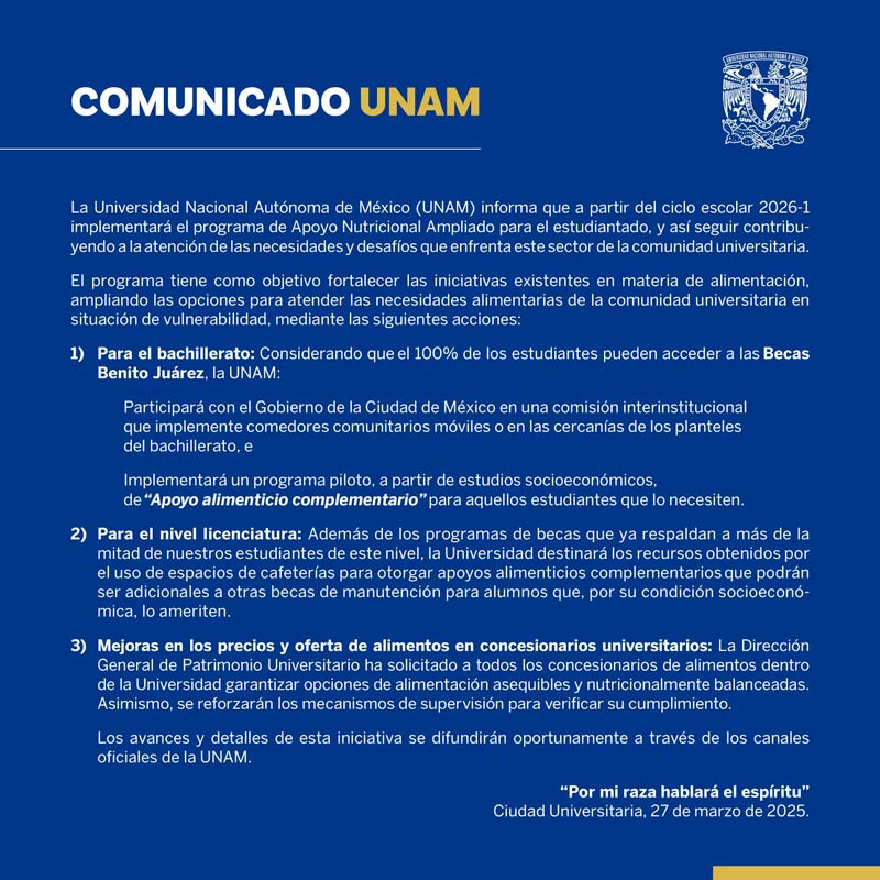 comunicado unam